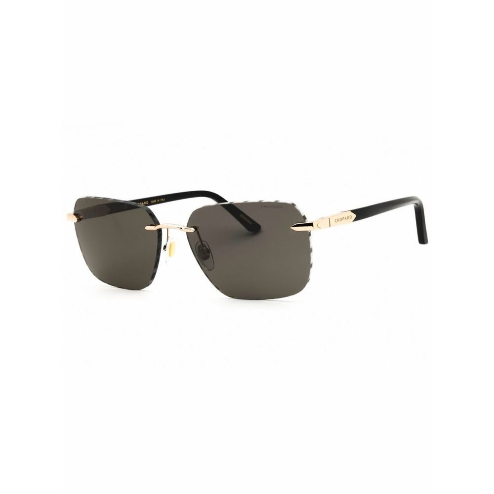New Chopard SCHG62 300P Men’s Black Sunglasses with Gold Accents Authentic